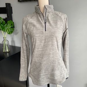 Grey Long Sleeve Athletic Half Zip Pullover Size S